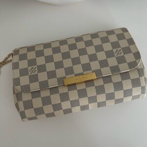 Checkered Clutch with Gold Accent
